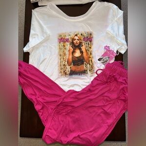NWT Britney Spears pajama set PINK Oops I Did It Again Women’s XLarge
